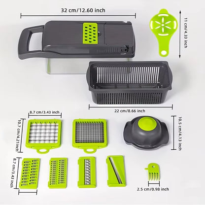 15-in-1 Vegetable Chopper & Slicer – Multi-Functional Fruit Cutter, Dicer & Garlic Chopper Kitchen Tool