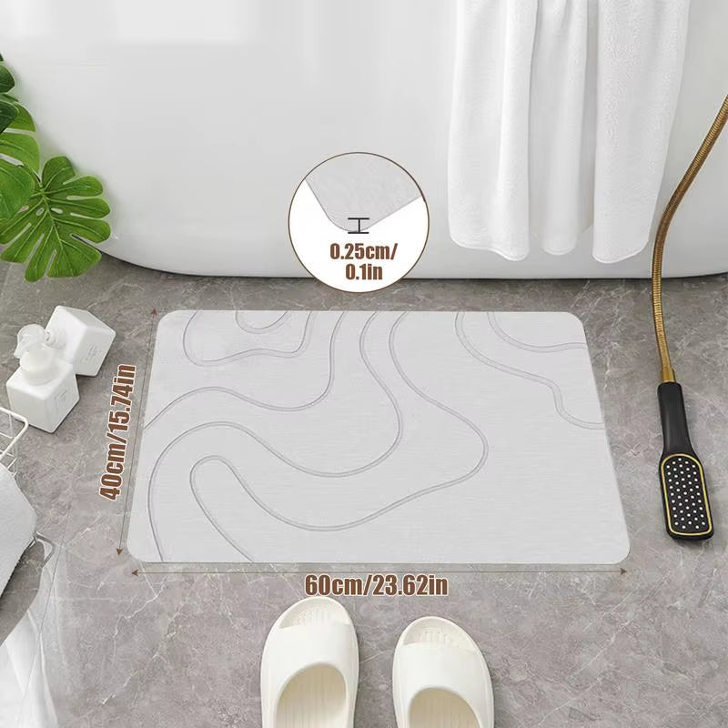 Quick-Dry Diatomite Bath Mat – Ultra Absorbent Non-Slip Bathroom Rug (40×60cm)