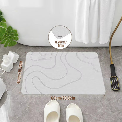 Quick-Dry Diatomite Bath Mat – Ultra Absorbent Non-Slip Bathroom Rug (40×60cm)