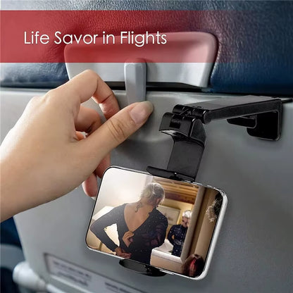 Portable Airplane Phone Holder – Foldable 360° Adjustable Travel Stand for Desk, Flight & Hands-Free Viewing