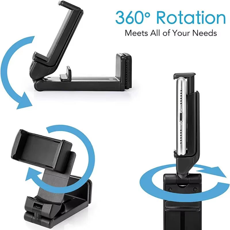 Portable Airplane Phone Holder – Foldable 360° Adjustable Travel Stand for Desk, Flight & Hands-Free Viewing