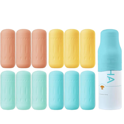 12PCS Silicone Travel Bottle Covers – Leak-Proof Toiletry Protectors for Shampoo, Conditioner & Travel Bottles