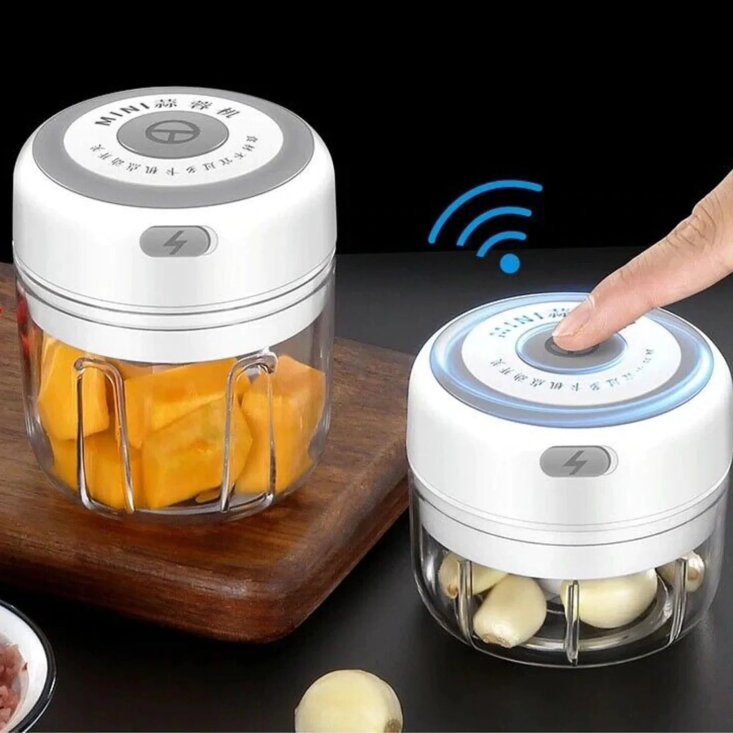 Electric Mini Food Chopper 300ML – USB Rechargeable Garlic, Onion & Meat Grinder (Portable One-Touch Processor)