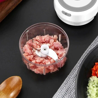 Electric Mini Food Chopper 300ML – USB Rechargeable Garlic, Onion & Meat Grinder (Portable One-Touch Processor)
