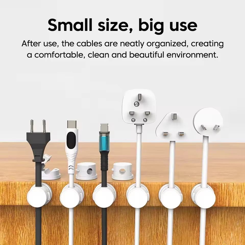 360° Rotatable Magnetic Cable Organizer – Desk Wire Holder for Clean & Tangle-Free Cable Management