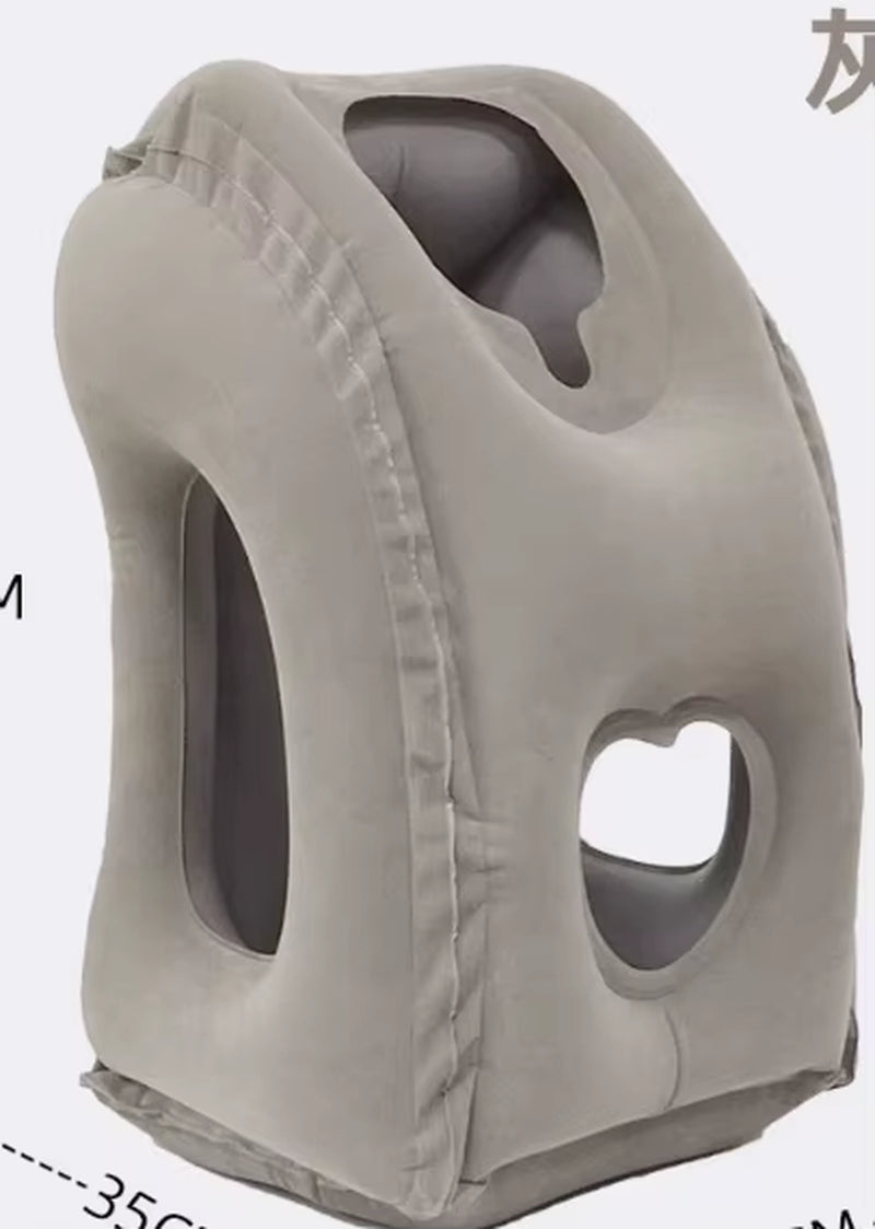 Inflatable Travel Neck Pillow with Chin Support – Portable Airplane Pillow for Comfortable Sleep Anywhere
