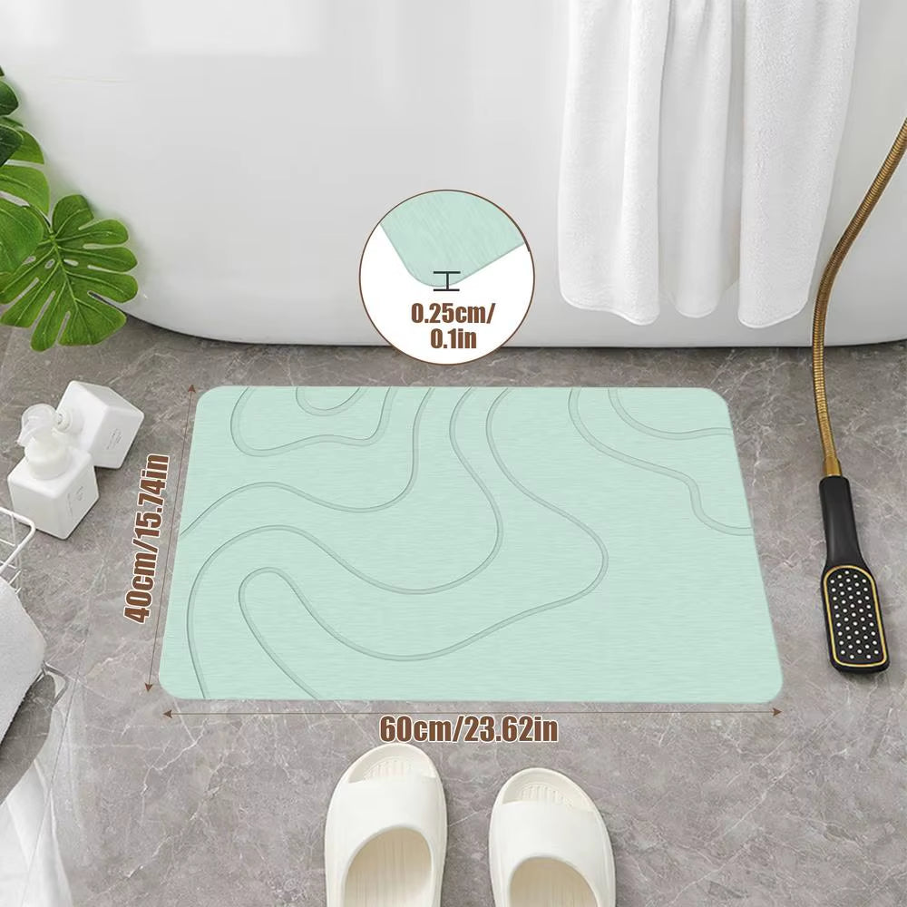 Quick-Dry Diatomite Bath Mat – Ultra Absorbent Non-Slip Bathroom Rug (40×60cm)