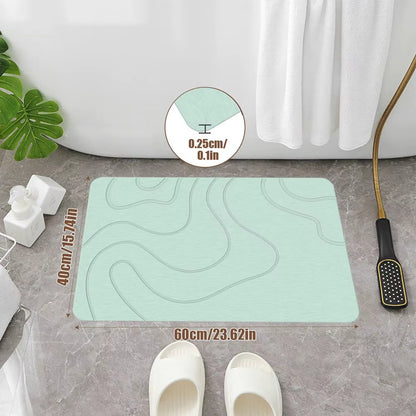 Quick-Dry Diatomite Bath Mat – Ultra Absorbent Non-Slip Bathroom Rug (40×60cm)