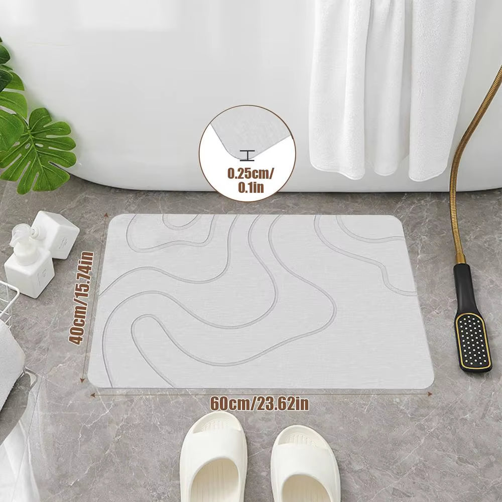 Quick-Dry Diatomite Bath Mat – Ultra Absorbent Non-Slip Bathroom Rug (40×60cm)