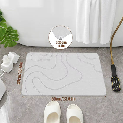 Quick-Dry Diatomite Bath Mat – Ultra Absorbent Non-Slip Bathroom Rug (40×60cm)