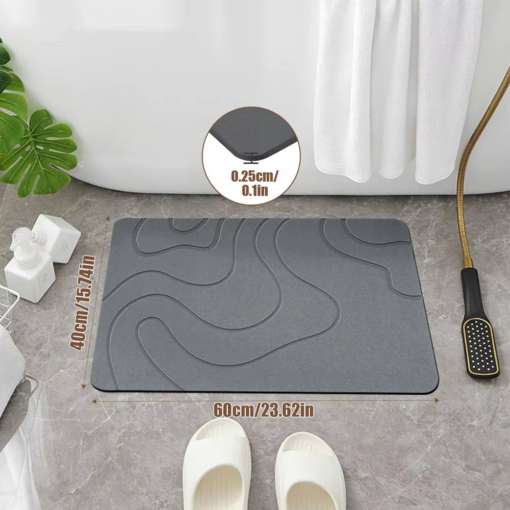 Quick-Dry Diatomite Bath Mat – Ultra Absorbent Non-Slip Bathroom Rug (40×60cm)