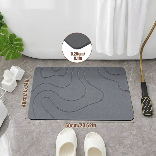 Quick-Dry Diatomite Bath Mat – Ultra Absorbent Non-Slip Bathroom Rug (40×60cm)