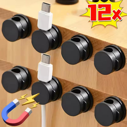 360° Rotatable Magnetic Cable Organizer – Desk Wire Holder for Clean & Tangle-Free Cable Management